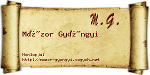 Mázor Gyöngyi névjegykártya